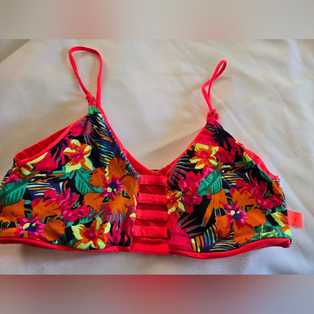 Maaji Floral Bikini Top with Vibrant Straps